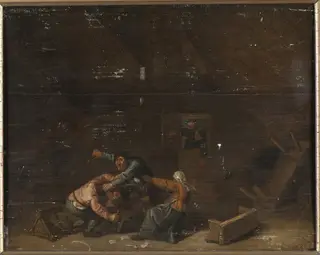 Fight between Gambling Peasants, by Unknown, 1674