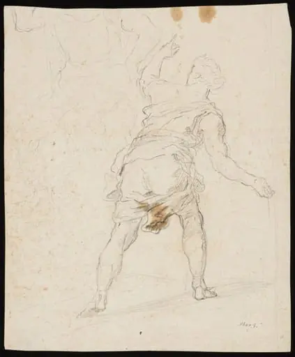 Figure in motion, back view, by Unknown