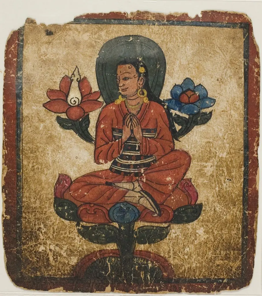 Figure Seated on Lotus, from a Set of Initiation Cards (Tsakali), by Unknown