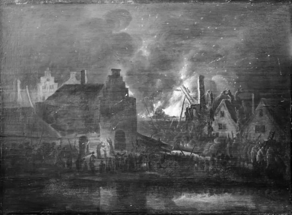 Fire by Night, by Unknown, 1650