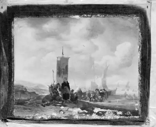 Fishermen on the Beach with their Boats and Catch, by Unknown