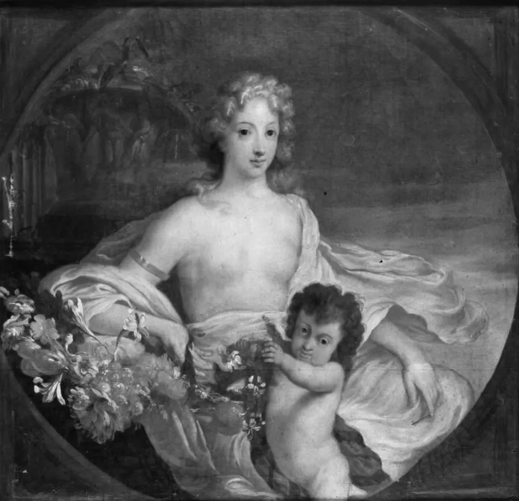 Flora og Cupido, by Unknown, oil