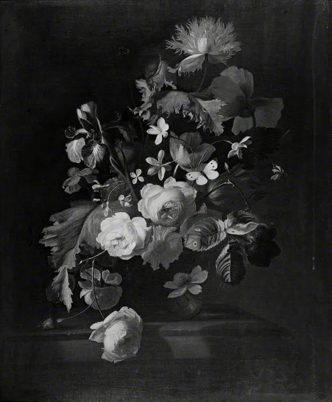 Flower Piece, by Unknown, oil, 1700