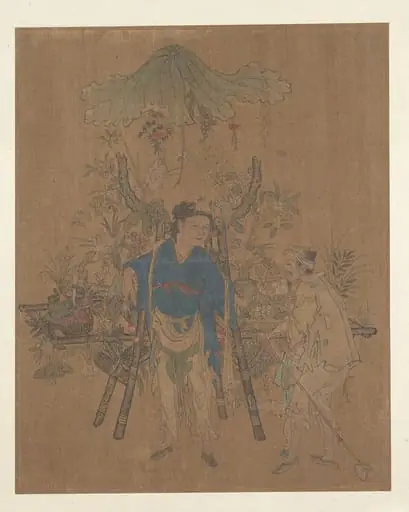 明/清 佚名 賣花郎 冊頁|Flower Vendor, by Unknown