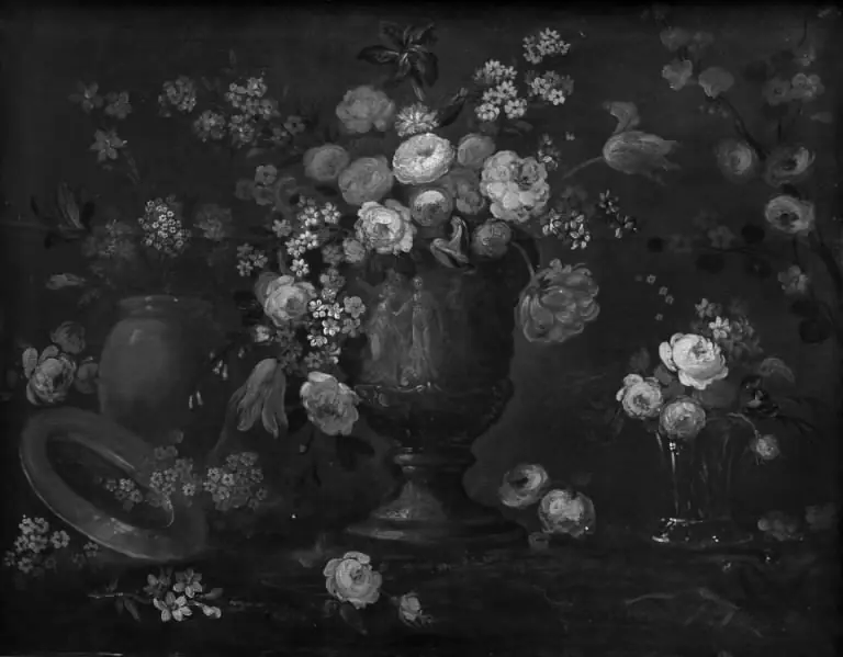 Flowers in a Stone Vase, by Unknown
