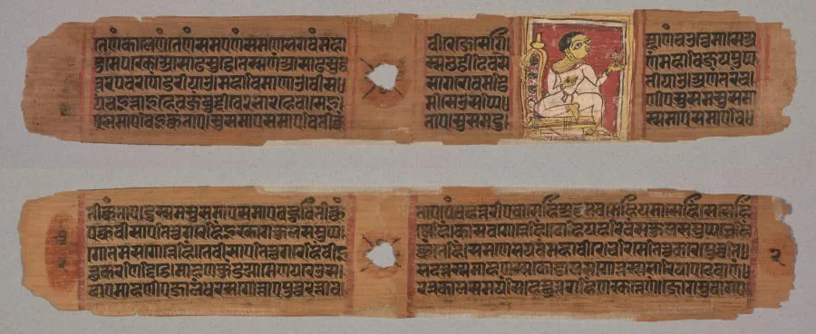 Folio 2, from a Kalpa-sutra and Story of Kalakacharya: Monk Holding a Flower (recto); text (verso), by Unknown, unspecified, 1287