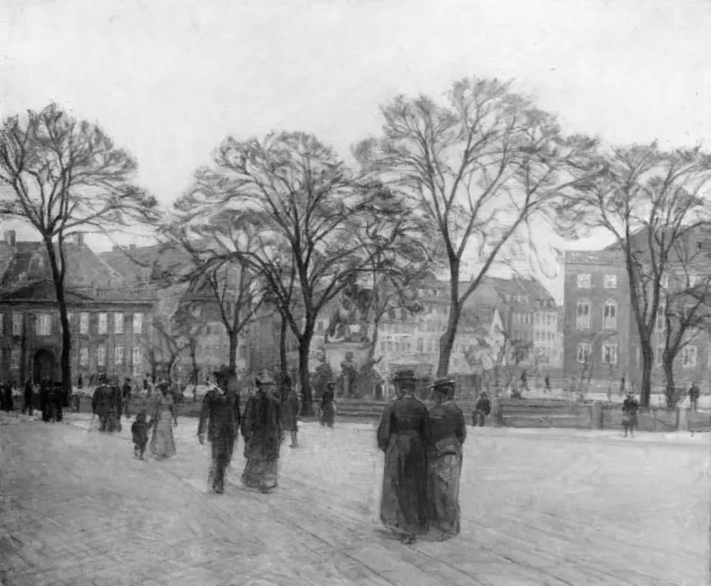 Forårsaften på Kongens Nytorv, by Unknown, 1850