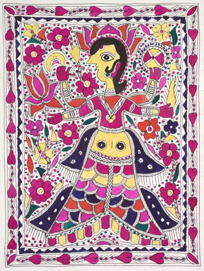 Four-armed goddess, with hearts in margin, by Unknown, unspecified, 1904