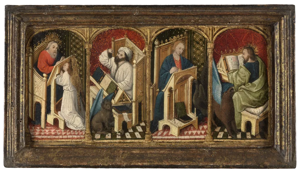Four Evangelists, by Unknown, oil, 1350