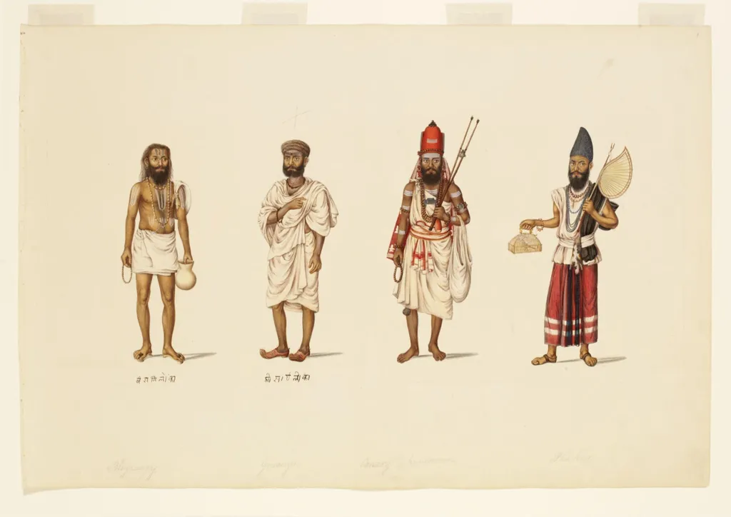 Four male ascetics, by Unknown, paint, 1830