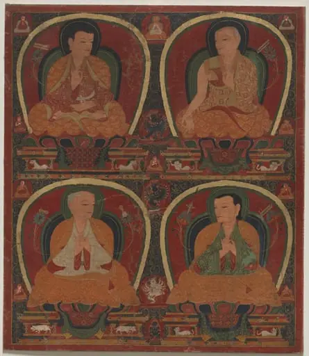 Four seated Masters, by Unknown
