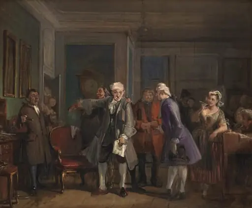 Fra Ludvig Holbergs "Den Stundesløse", I akt, 6. scene, by Unknown