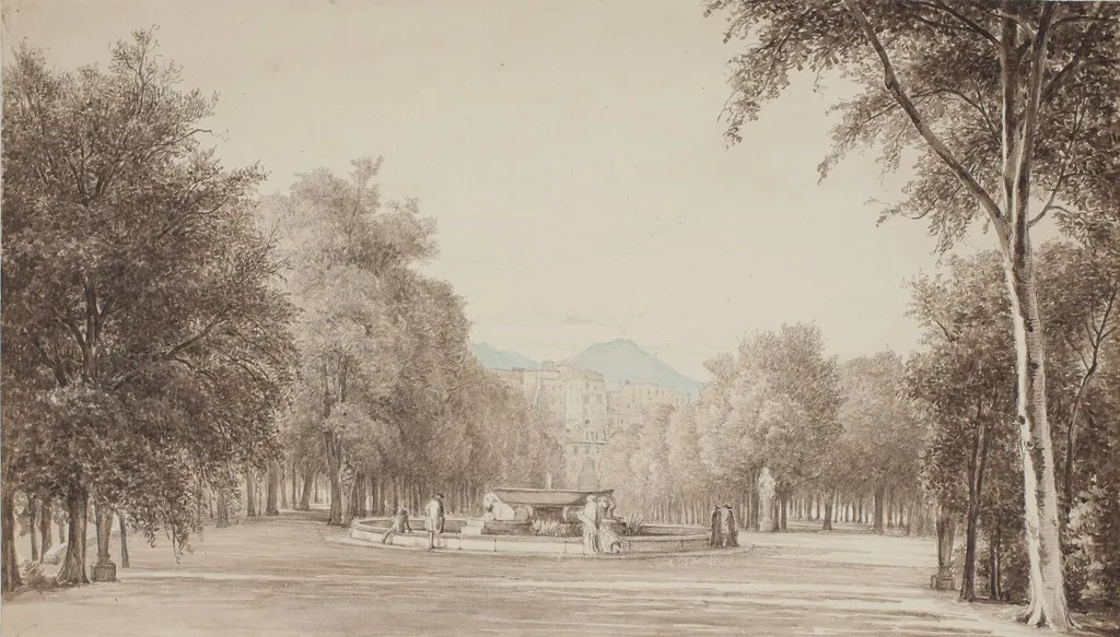 Fra Villa Reale (nu Villa Nazionale) ved Napoli, by Unknown, unspecified, 1850