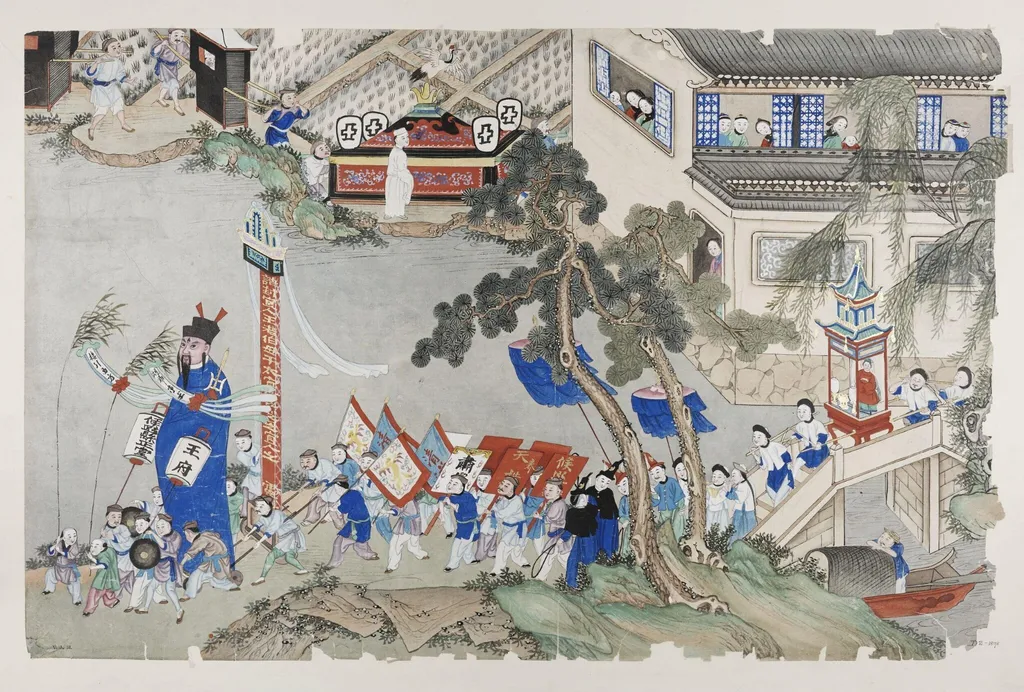 Funeral procession of a woman, by Unknown, paint, 1880