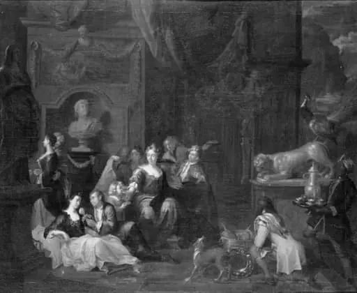Gallant Company on a Terrace, by Unknown