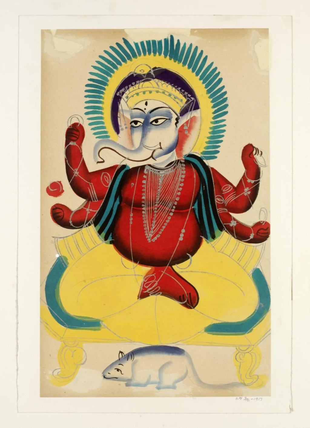 Ganesha, by Unknown, paint, 1880