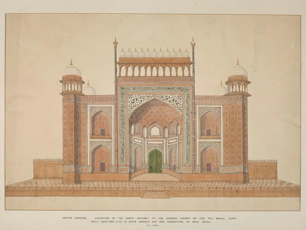 Gateway to the Taj Mahal, by Unknown, paint, 1820
