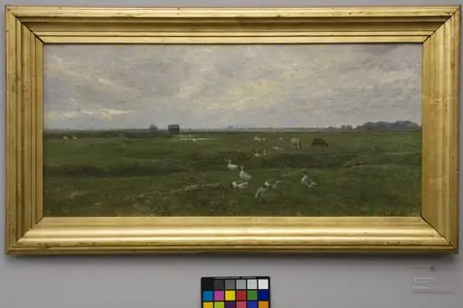 Geese by a Lake. A Storm is Brewing. Dragør, the Island of Amager, by Unknown