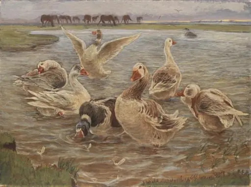 Geese on the Island of Saltholm, by Unknown