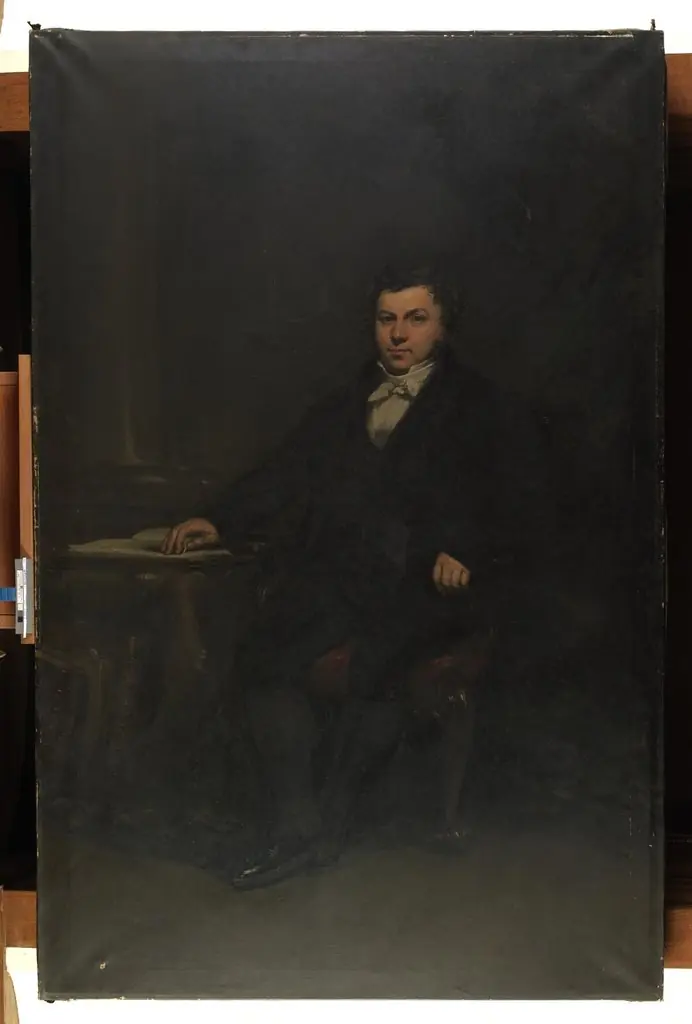 Gentleman in his study, by Unknown