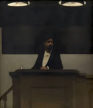 Georg Brandes at the University of Copenhagen, by Unknown, 1889