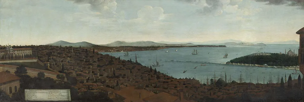 Gezicht op Constantinopel en het Serail vanuit de Hollandse ambassade, by Unknown, oil, 1732