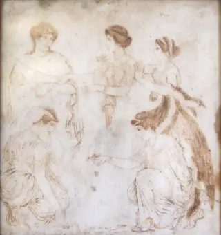 Giocatrici di astragali, by Unknown, 1850