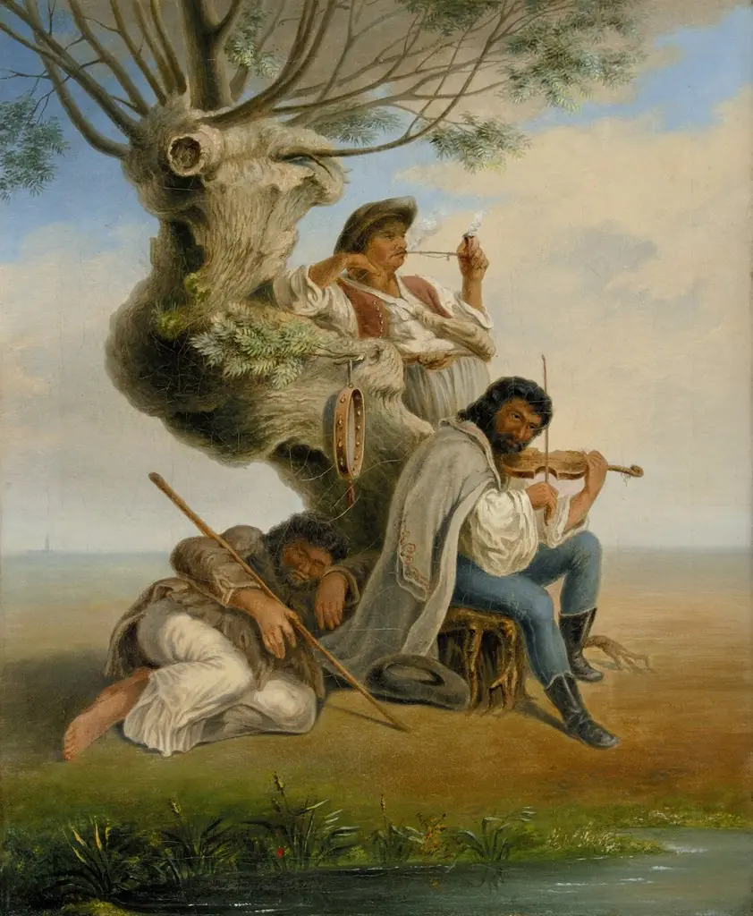 Gipsy Playing the Violin, by Unknown