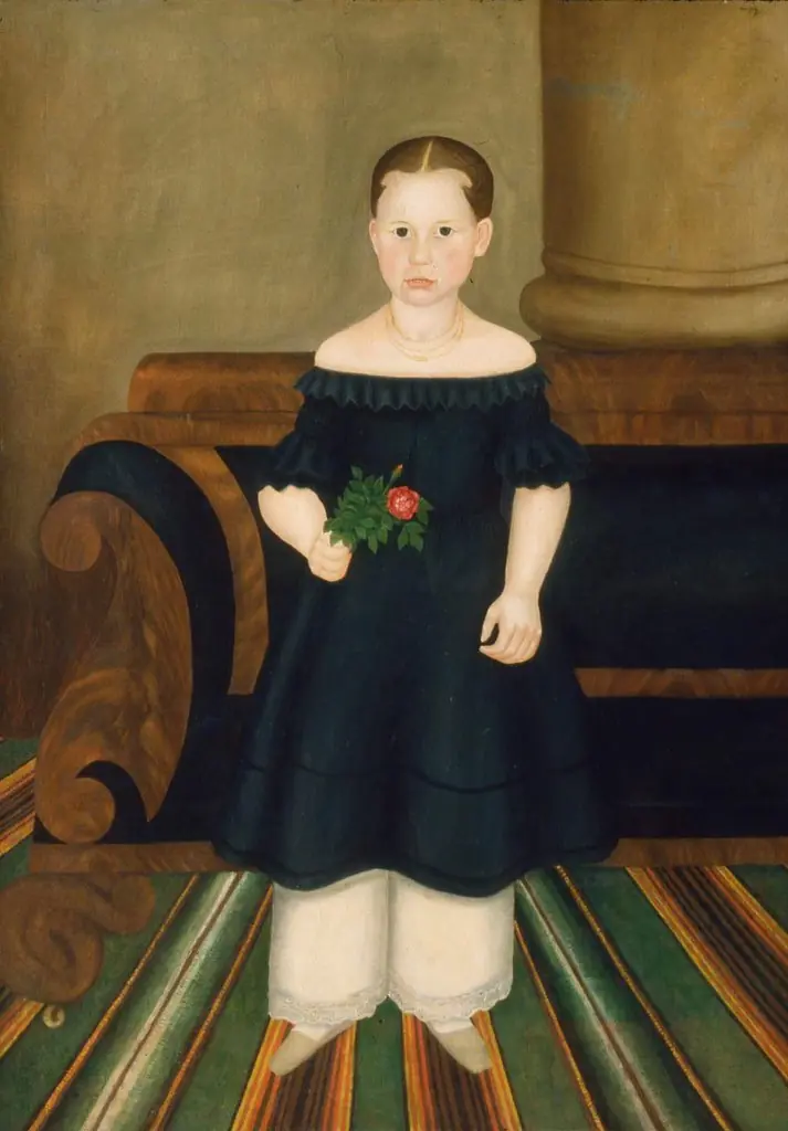 Girl in Black with Rose, by Unknown