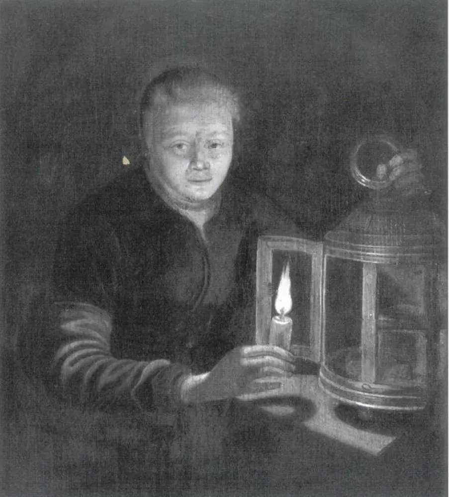 Girl with a Lantern, by Unknown, oil, 1667