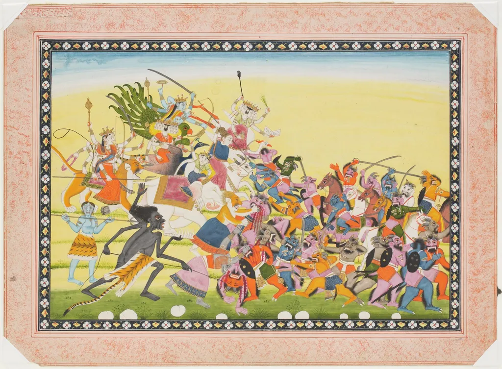 Godesses in Combat with Demons, by Unknown, unspecified, 1800