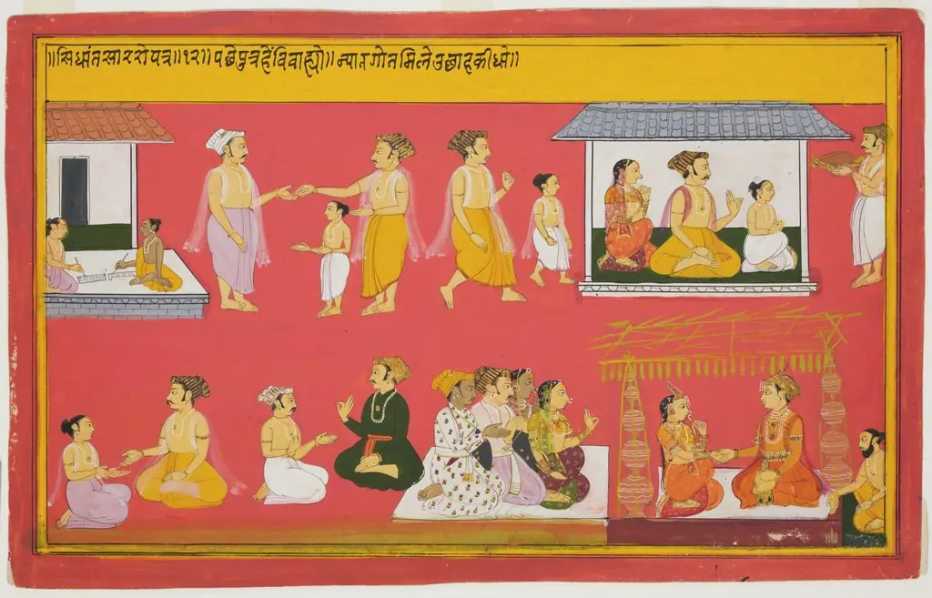 Gods and Brahmins Worshipping Durga, from the Bhagavata Purana (3 of 3), by Unknown