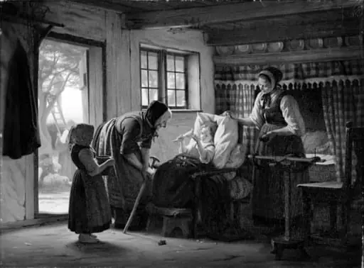 Granmother's visit to the little Convalescent, by Unknown