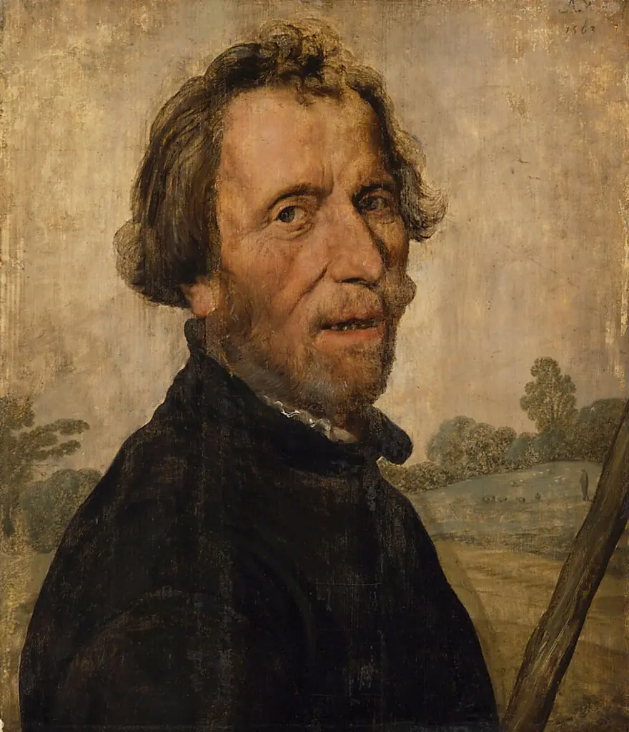 Graubärtiger Mann mit Stock, by Unknown