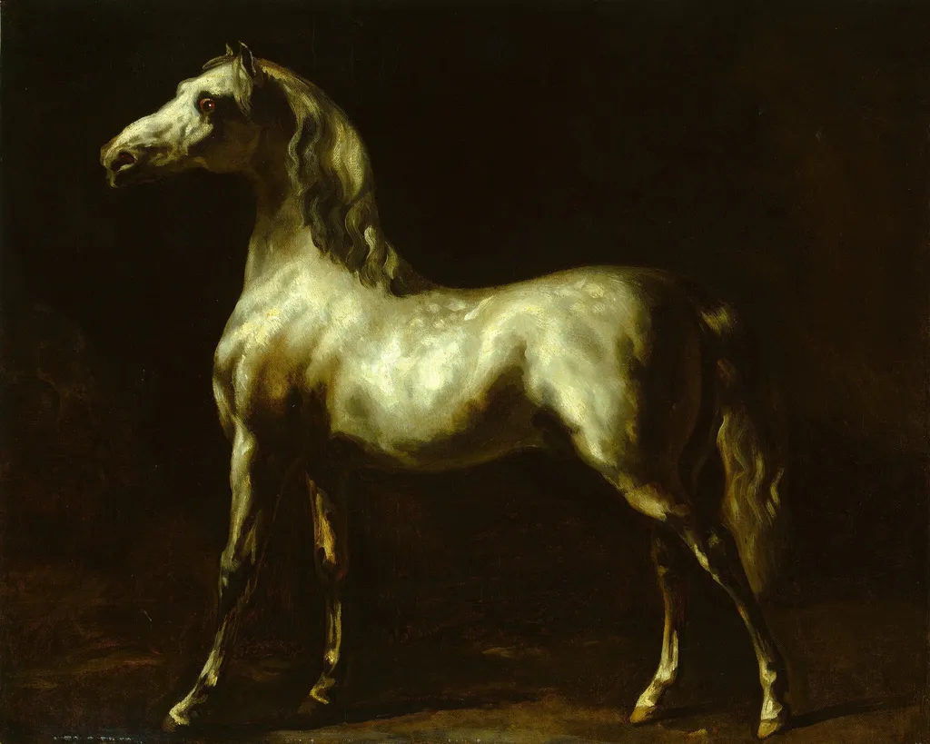 Gray Stallion, by Unknown, oil, 1850