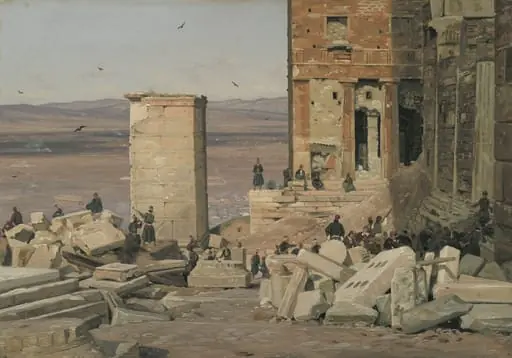 Greeks Working in the ruins of the Acropolis, by Unknown