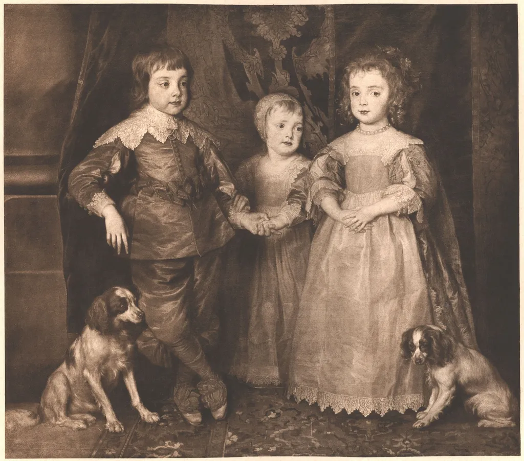 Group Portrait of the Three Eldest Children of Charles I of England, by Unknown, oil, 1635