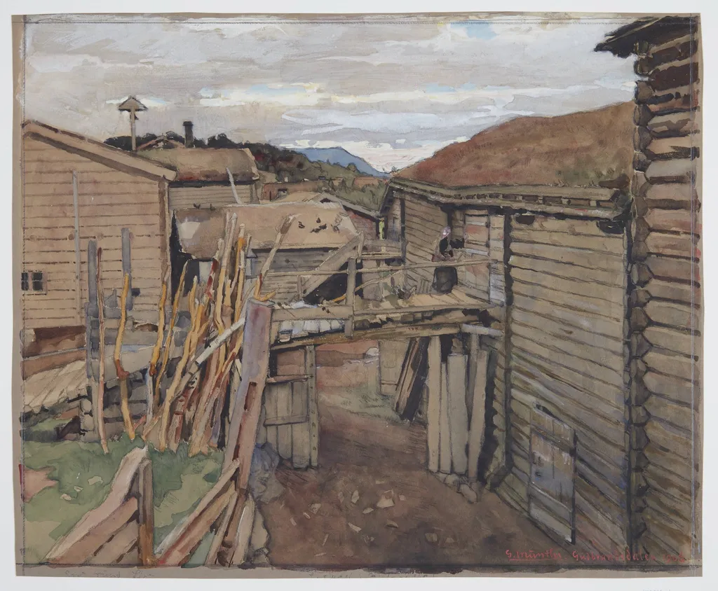 Gudbrand's Valley, Old Houses, by Unknown, unspecified, 1906