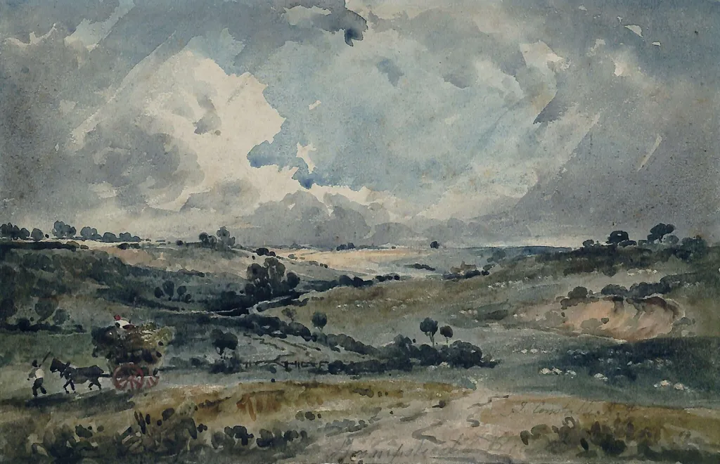 Hampstead Heath, by Unknown, watercolor, 1850
