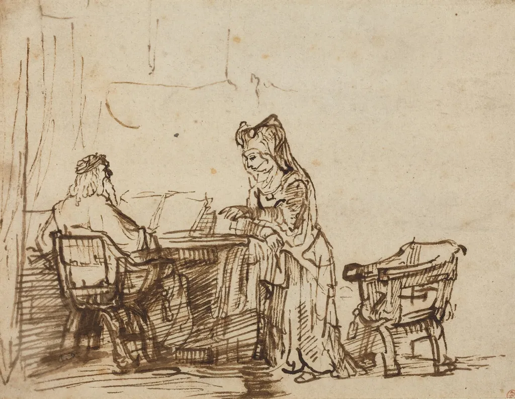 Hannah Rejecting the Reproaches of the Prophet Eli, by Unknown, ink, 1638