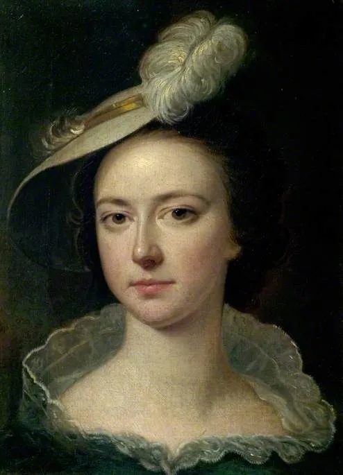 Hannah Wright (1732–1810), in a Feather Hat (sister of the artist), by Unknown, oil