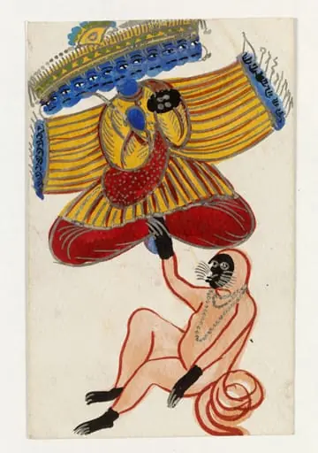 Hanuman and Ravana, by Unknown