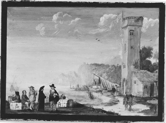 Harbor Scene, by Unknown, 1650