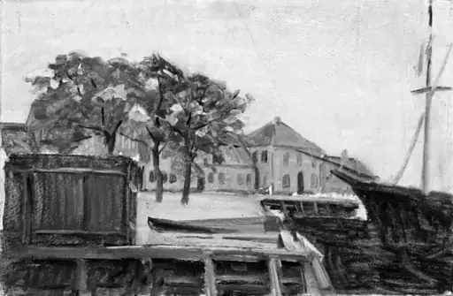 Havn i en lille købstad, by Unknown