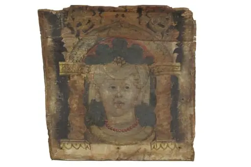 Head of a woman under an arch, full face, by Unknown
