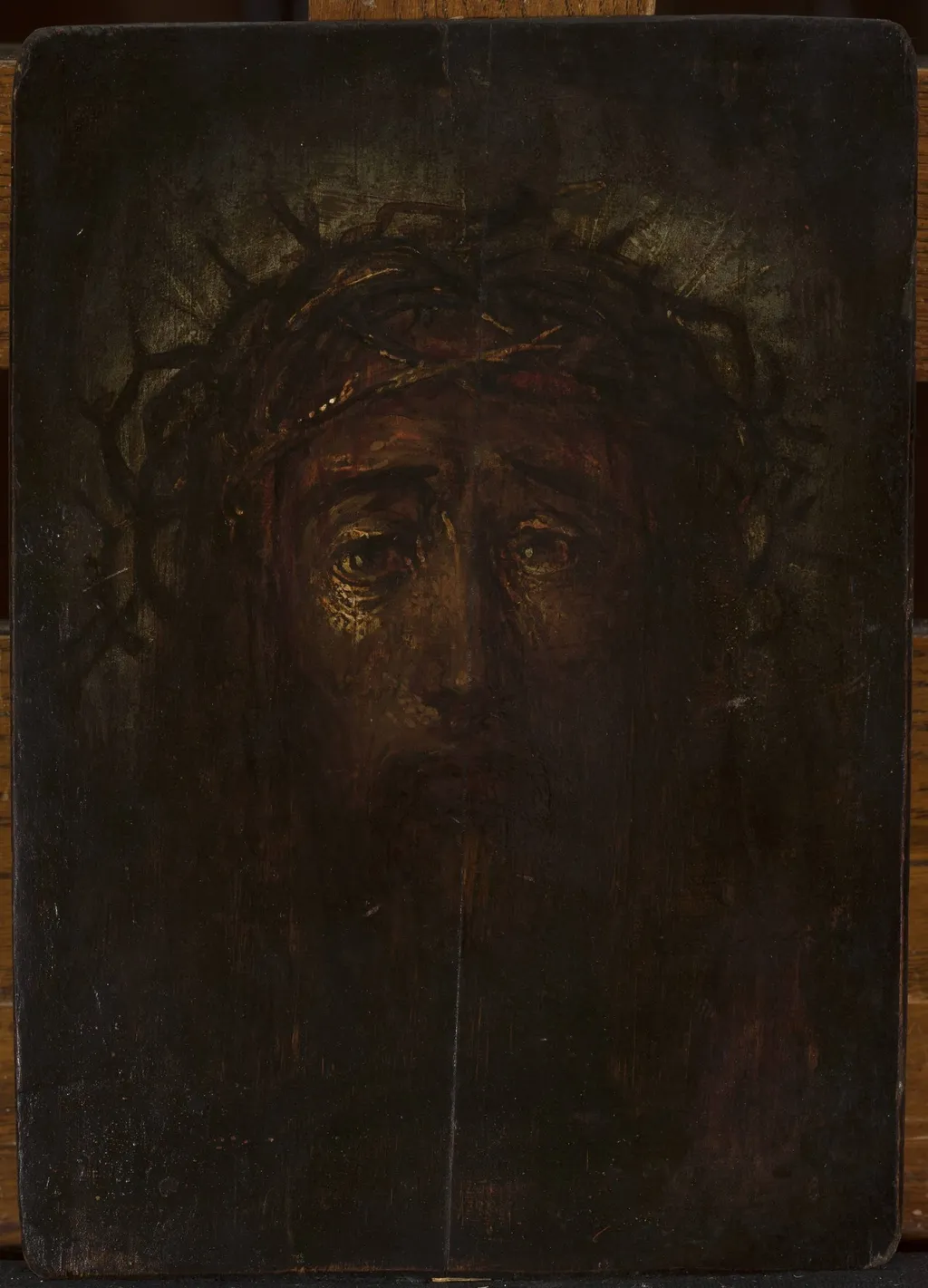 Head of Christ in the crown of thorns, by Unknown, oil, 1711