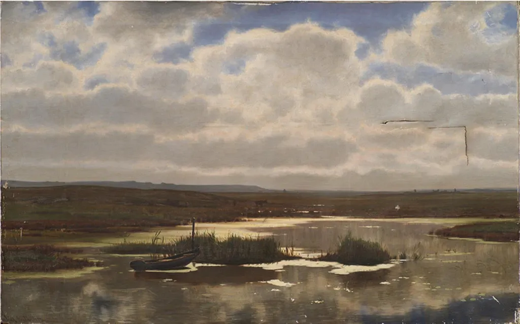 Hede med en mose, by Unknown, 1874