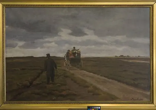 Hedelandskab med en dagvogn, by Unknown