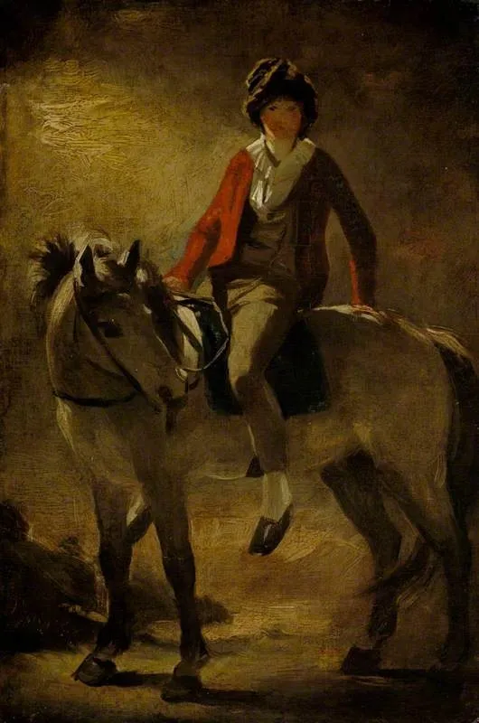 Henry Raeburn (1784 - 1863) on a Grey Pony, by Unknown, oil, 1798