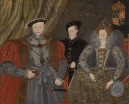 Henry VIII, Elizabeth I, and Edward VI, by Unknown